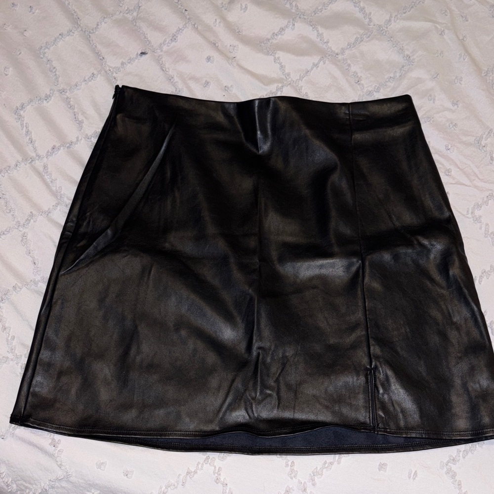 Old Navy Black Leather Skirt